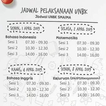 jadwal unbk 2019